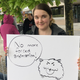 A Riot Dublin employee at today’s walkout
